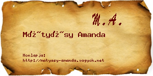 Mátyásy Amanda névjegykártya